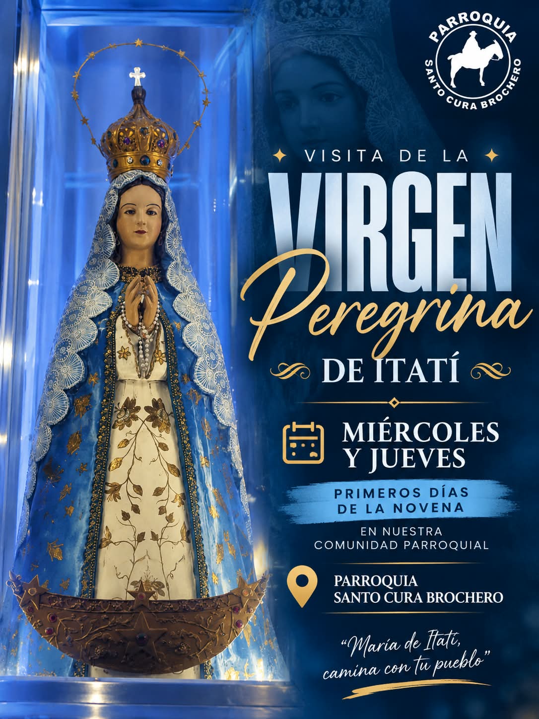 La Virgen Peregrina de Itatí visitará la parroquia Santo Cura Brochero de Itaembé Guazú