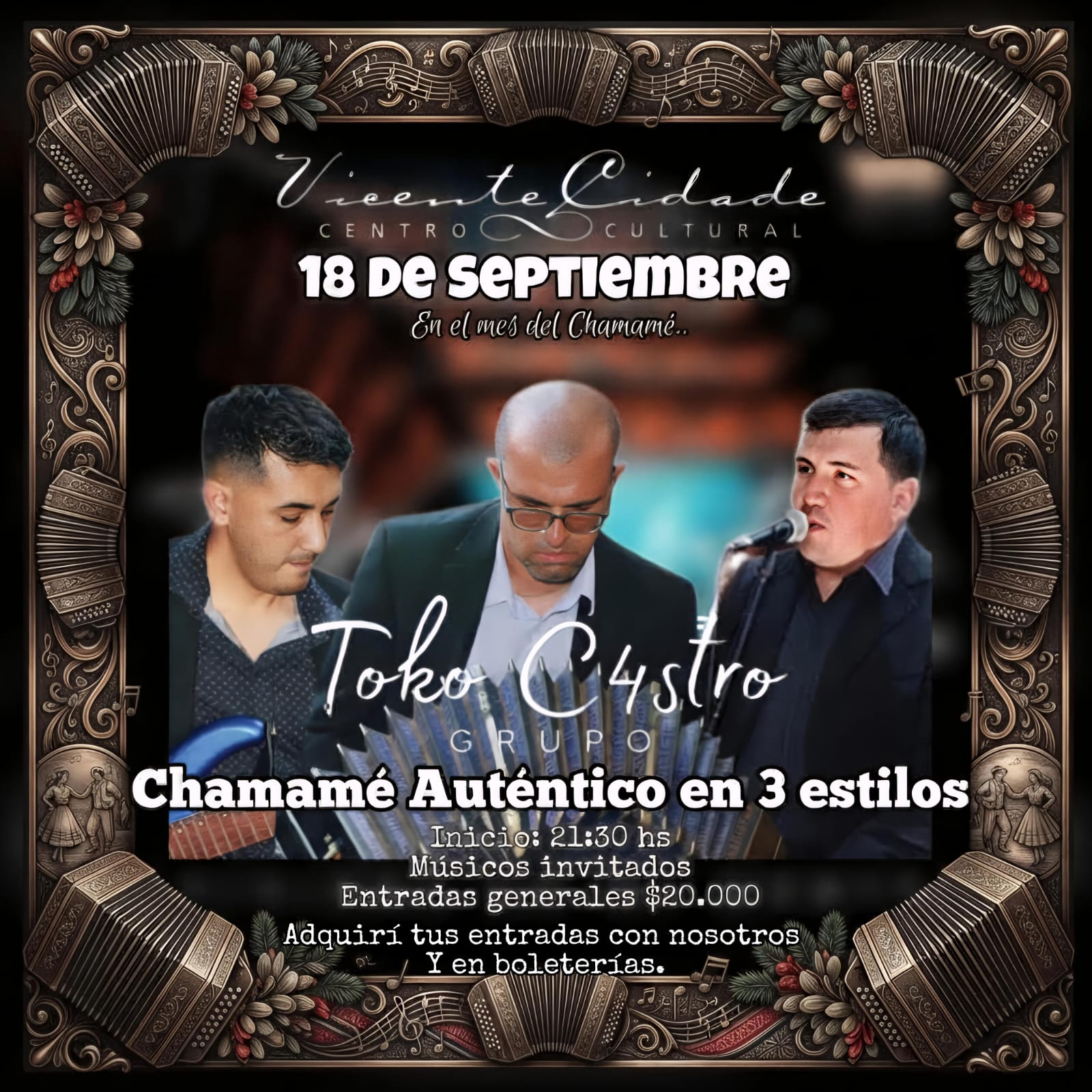 Chamamé y rock se dan cita en el Centro Cultural Cidade